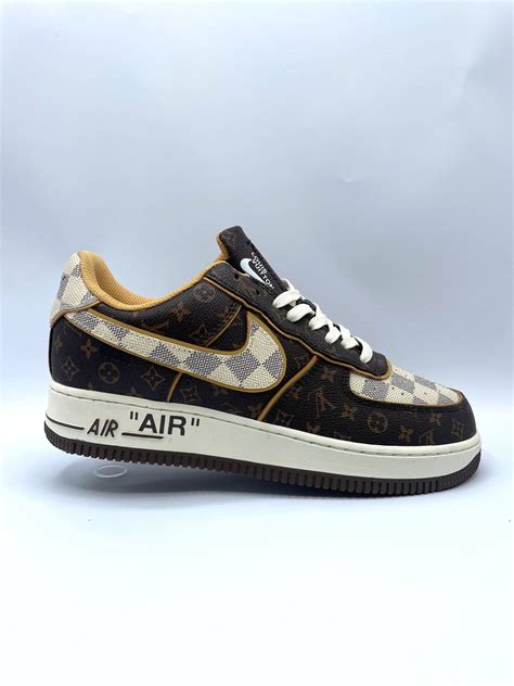 air force 1 low x lv monogram brown damier azur|louis vuitton brown damier azur.